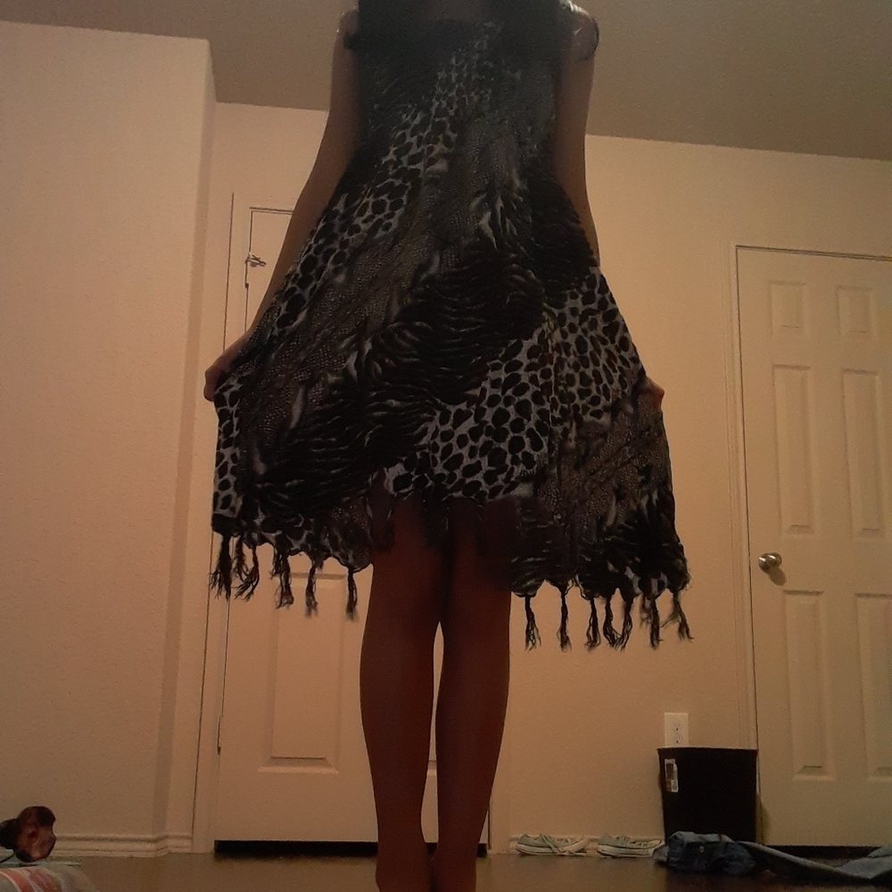 Patterned dress black and white